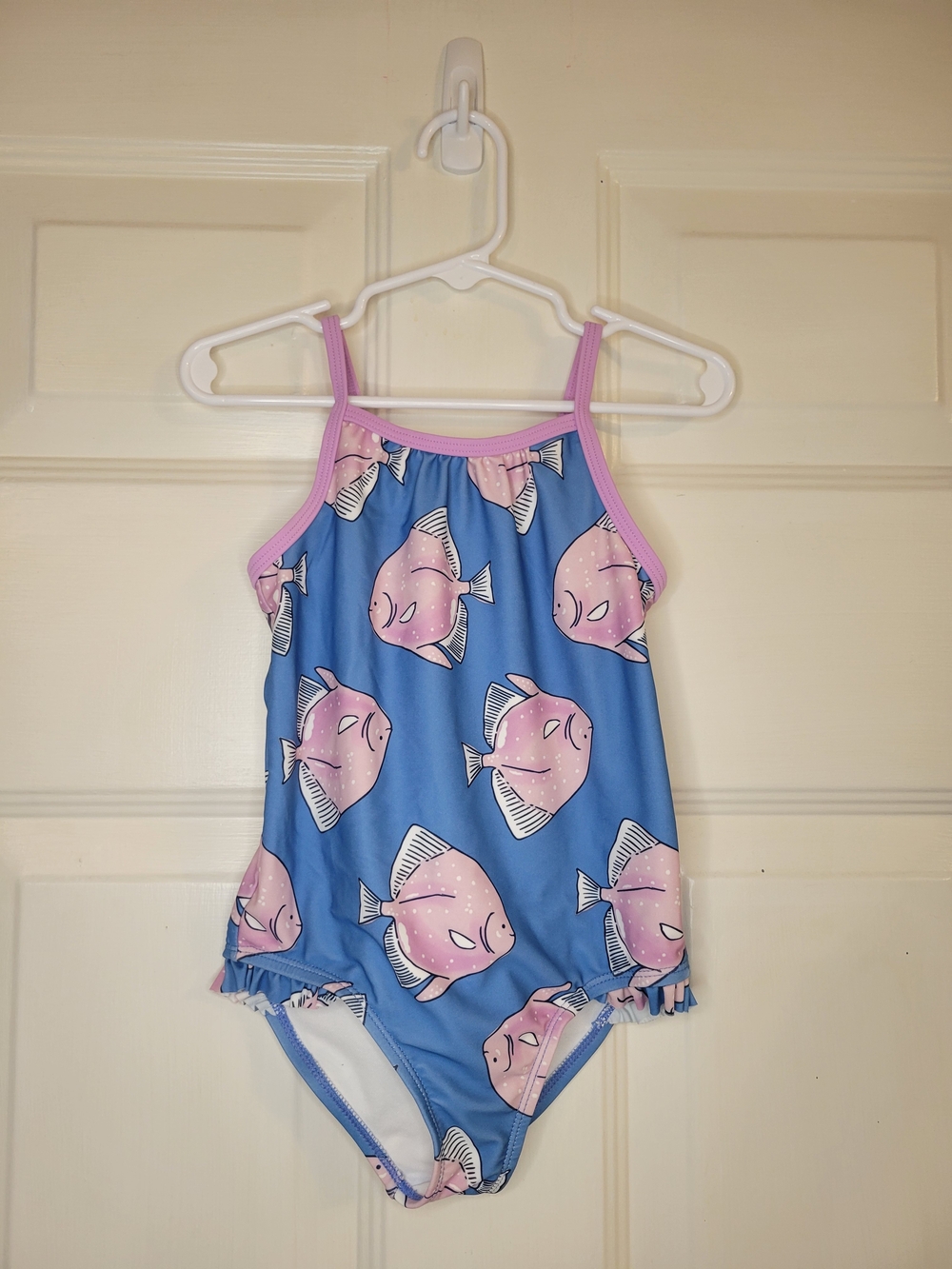 Carter's 3T Blue One-Piece Swimsuit with Pink Fish Print